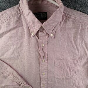 Gitman Bros Button Up Shirt Long Sleeve Men Cotton Red White Check 15.5 35